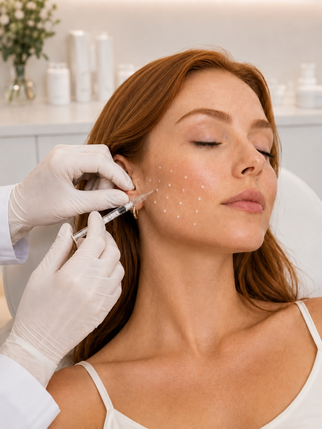 Aplicação de bioestimulador de colágeno na região facial