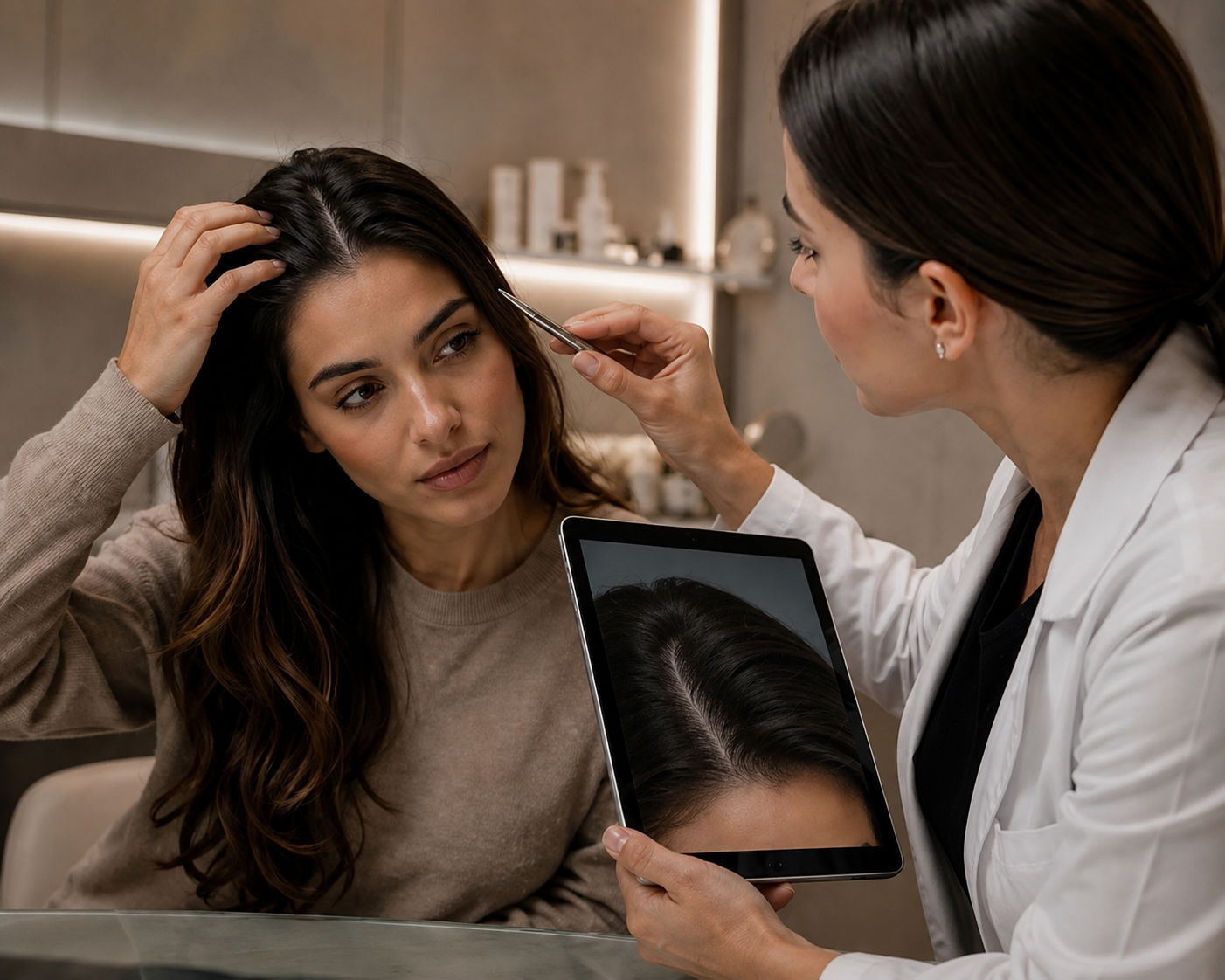 Avaliação médica da queda de cabelo